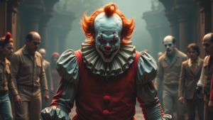 horror clown triumphiert