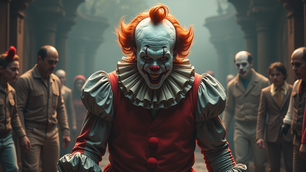 horror clown triumphiert
